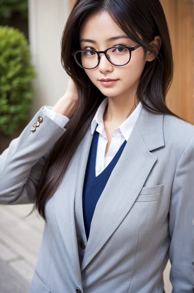 Japanese、A woman who can work、suit、Glasses、Hair Combing、Early 30s