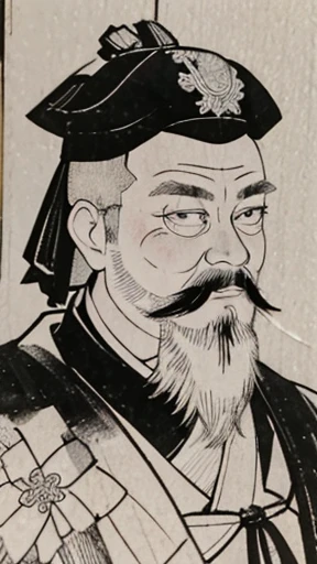 (((whole body))),((Monochrome)),(((Ink Painting))),Oriental、Men in ancient Chinese costumes、(ancient chinese hairstyle male)、As seen in the Romance of the Three Kingdoms々military commander、Highest quality、masterpiece、Ultra-high resolution、(Realistic:1.4)、Game Poster、Crisp and beautiful image quality、beard、Embroidered cloth wrapped around a topknot、whole body ,(Skin of color, ),(beard):1.2), (Very detailed, bloom:1.5), (Highest quality, Concept Art, 4K), (analog:1.2), (high sharpness), (Detailed pupil:1.1), Detailed face and eyes, masterpiece, Highest quality, (Very detailed photos:1.1), 8k, (Dynamic Short Hair), (PurerosFace_v1:0.2), [:(Detailed face:1.2):0.2], sharp, Shadow, 