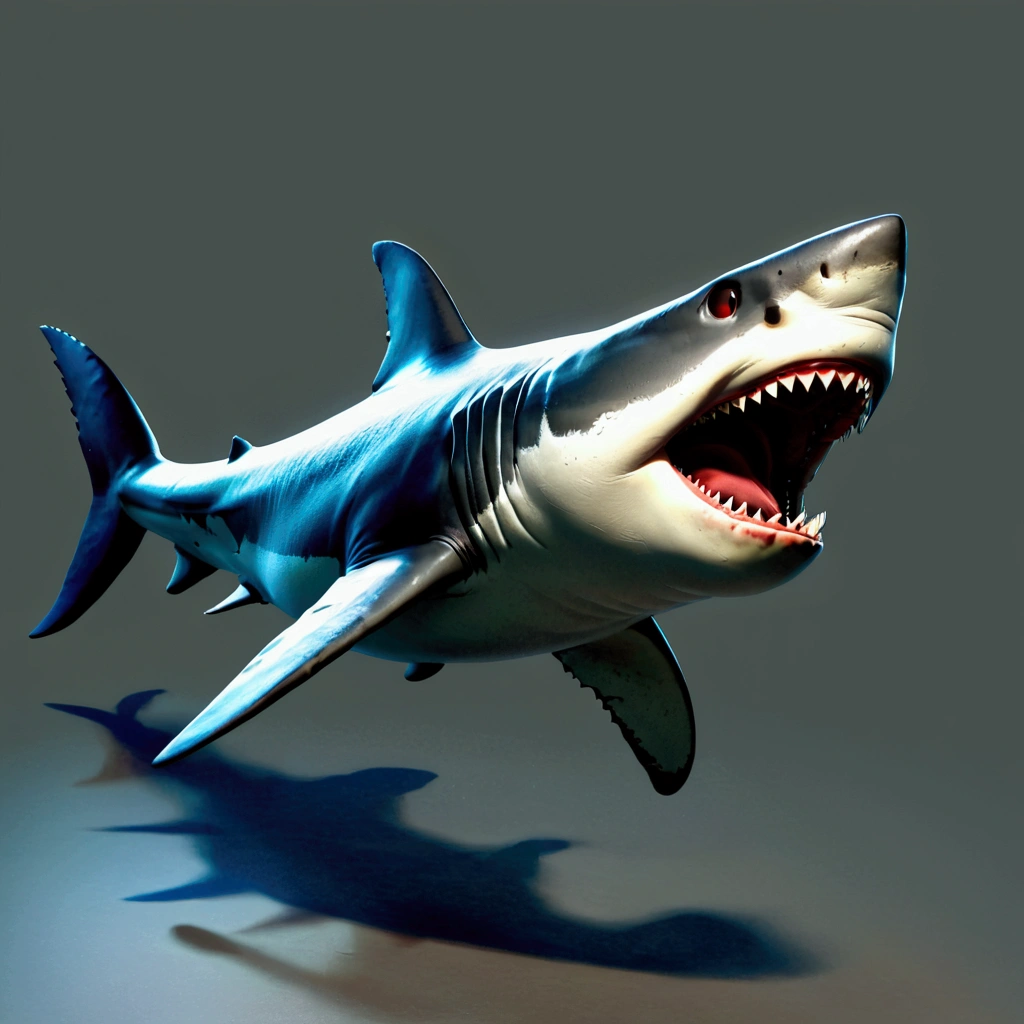 Great White Shark Full Body,Cartoon,(Pixar)