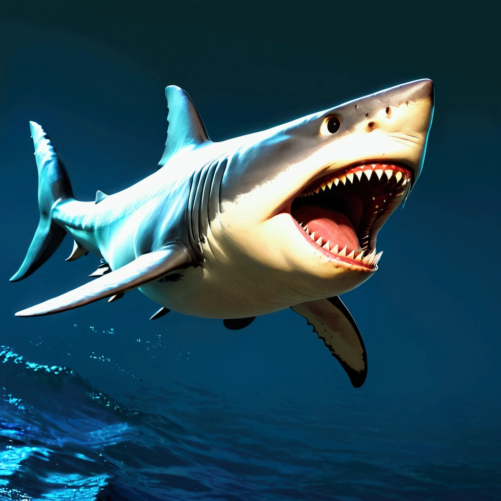 Great White Shark Full Body,Cartoon,(Pixar)