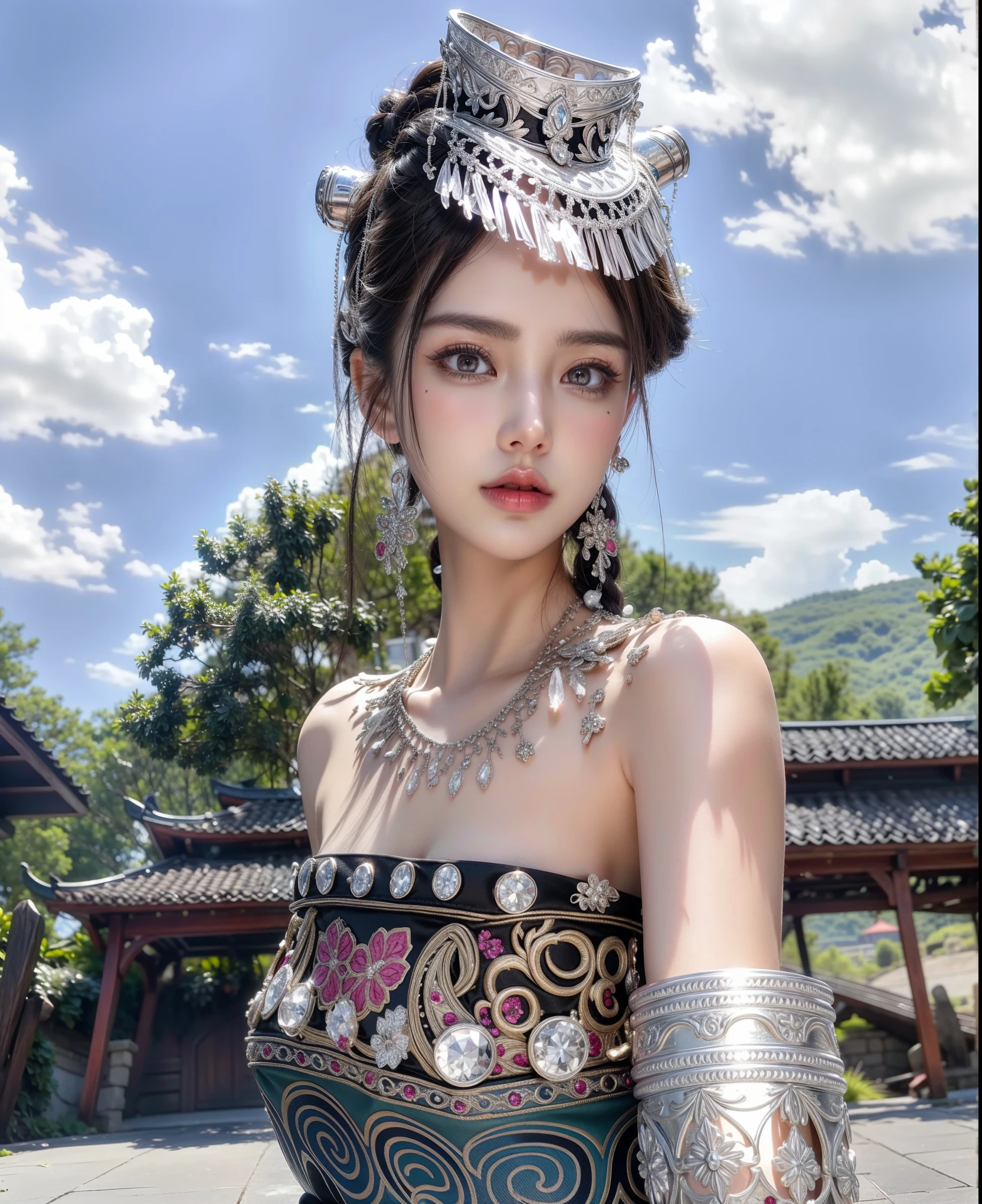 Royal sisters,Exquisite eyes,Frozen Queen,Put the crown on your head,Detailed facial expressions body,Tall and big,Glamorous characters,Leg length,4K,HD,Sensual,White translucent lace,白皙full image,Little cherry mouth,Beautiful and lovely,full image,Glossy Gel Coat,Vampire Queen in luxurious robes,Have a tattoo(Intricate tattoo designs),Ice Princess,Rich facial details,Wearing a gorgeous silver crown