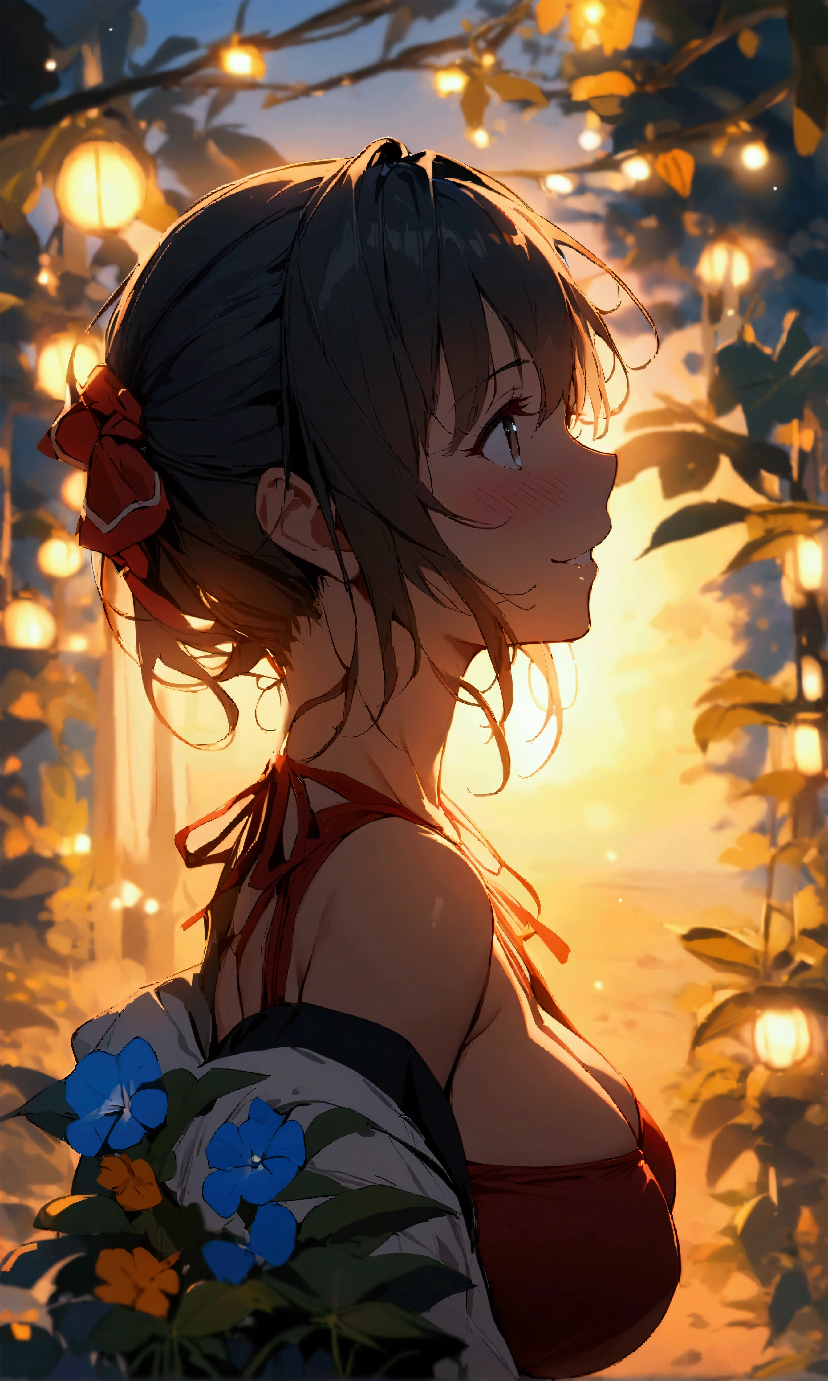 score_9、score_8_up、score_7_up、score_6_up、score_5_up、score_4_up、masterpiece、Highest quality、BREAK、
One girl、Outdoor、Beach、sexy、erotic、Mai Shiranui、ponytail、Big Breasts、Red Bikini Smile、blush、