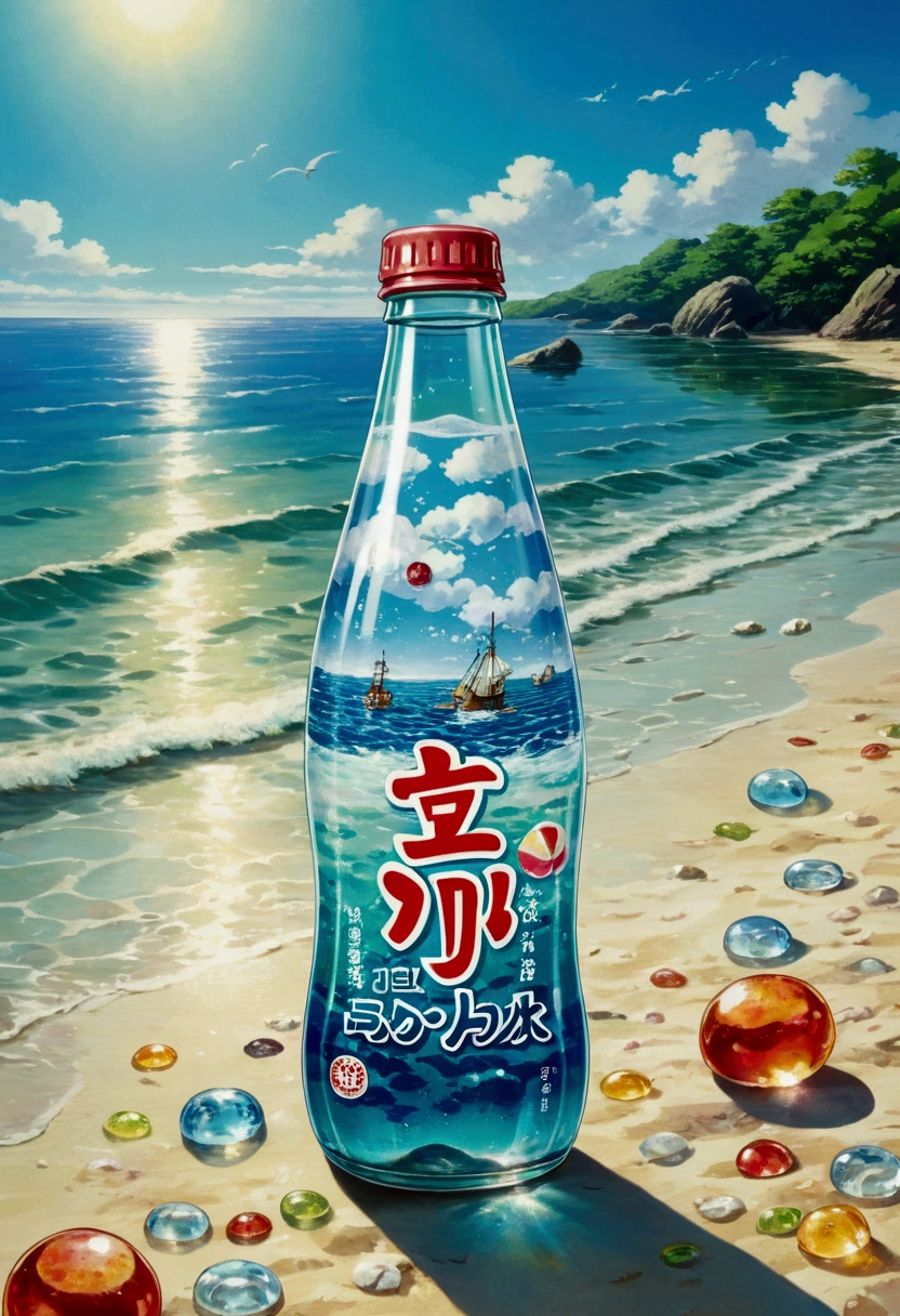 Ghibli　Ramune Soda on the Beach　Swimming in the sea