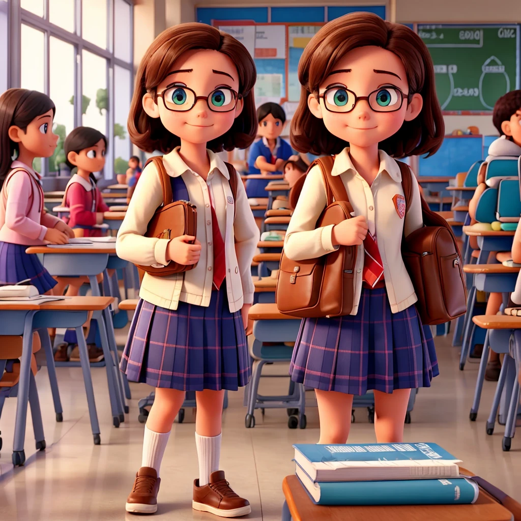I need a school bag in the background of school table which is put in a table
