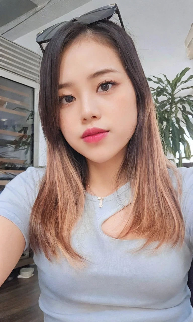 Taiwanese girl wearing a purple hijab