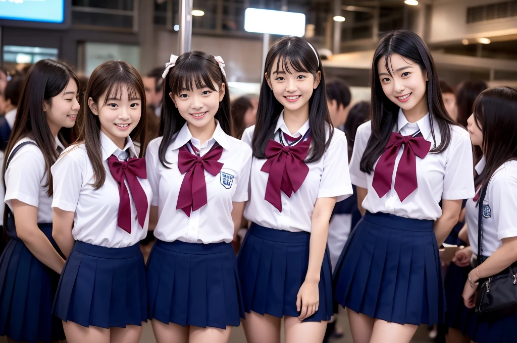Center View、An Asian woman in a short skirt and bow tie is sitting on a train、Cute school girl、Japanese girls uniform、Wear Japan 、Japanese 、Surreal 、Dressed as a high school girl、Surreal 、Wear a uniform、Realistic school girl、Girl in uniform、Wear a uniform、 Pause、Whole Body Ezbian、Nice skin、Glowing Skin、Nice thighs、Shining thighs、Shining Regaleg , Japanese High School 、Nogizaka Idol、Korean Idol、Tai Gu emphasized、One person、crowd、Ultra mini skirt