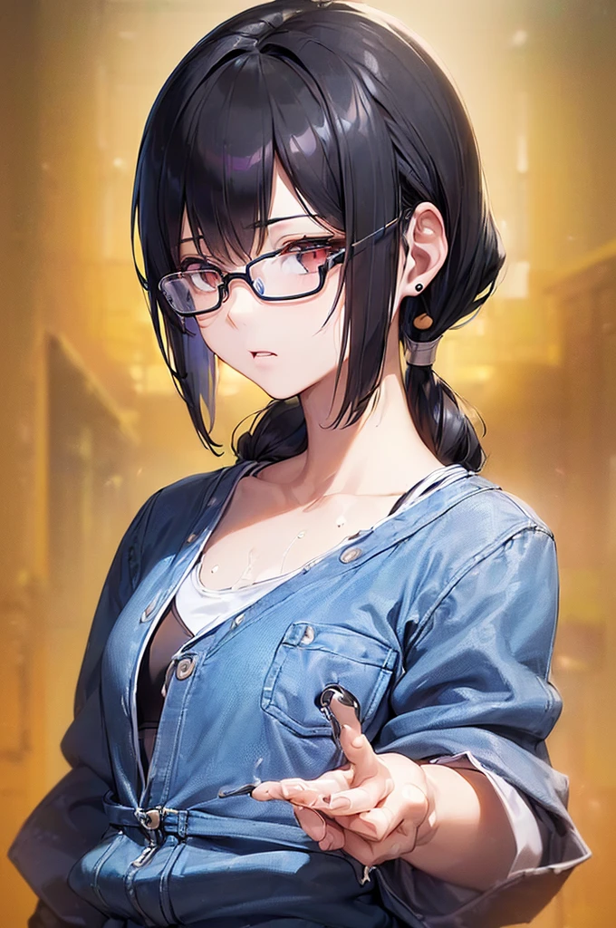 masterpiece, best quality,anime style, 1 girl,(((slender body))), (((small eyes,small breast,breast milk,breastfeeding a baby))),(((Jacket, Open your clothes, Open jacket, Blue jacket, ground vehicle, Sports Bra, bicycle,buruma,glasses))),(((brown tentacles bound a girl))),((((cum)))), (beautiful face), (((short hair))), (((straight hair))), ((((((black hair,normal human hair,normal human ear)))))),detailed beautiful skin, (perfect hands, perfect anatomy)
