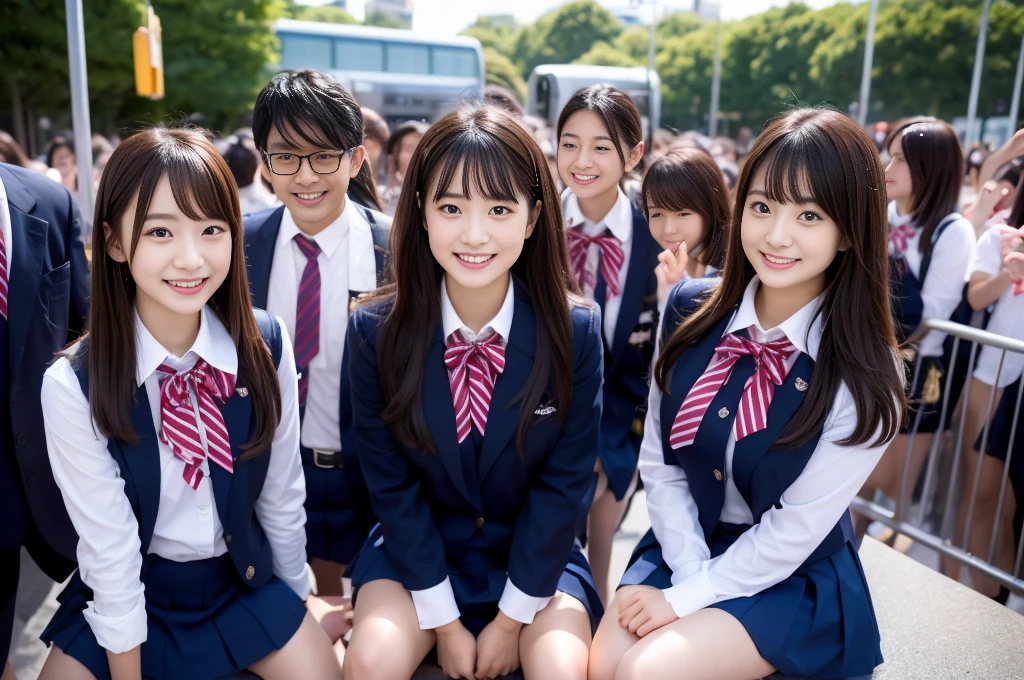Center View、An Asian woman in a short skirt and bow tie is sitting on a train、Cute school girl、Japanese girls uniform、Wear Japan 、Japanese 、Surreal 、Dressed as a high school girl、Surreal 、Wear a uniform、Realistic school girl、Girl in uniform、Wear a uniform、 Pause、Whole Body Ezbian、Nice skin、Glowing Skin、Nice thighs、Shining thighs、Shining Regaleg , Japanese High School 、Nogizaka Idol、Korean Idol、Tai Gu emphasized、One person、crowd、Ultra mini skirt