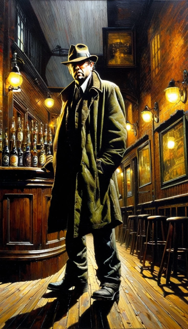 THE PUB (art inspired by Tim Bradstreet). oil painting)