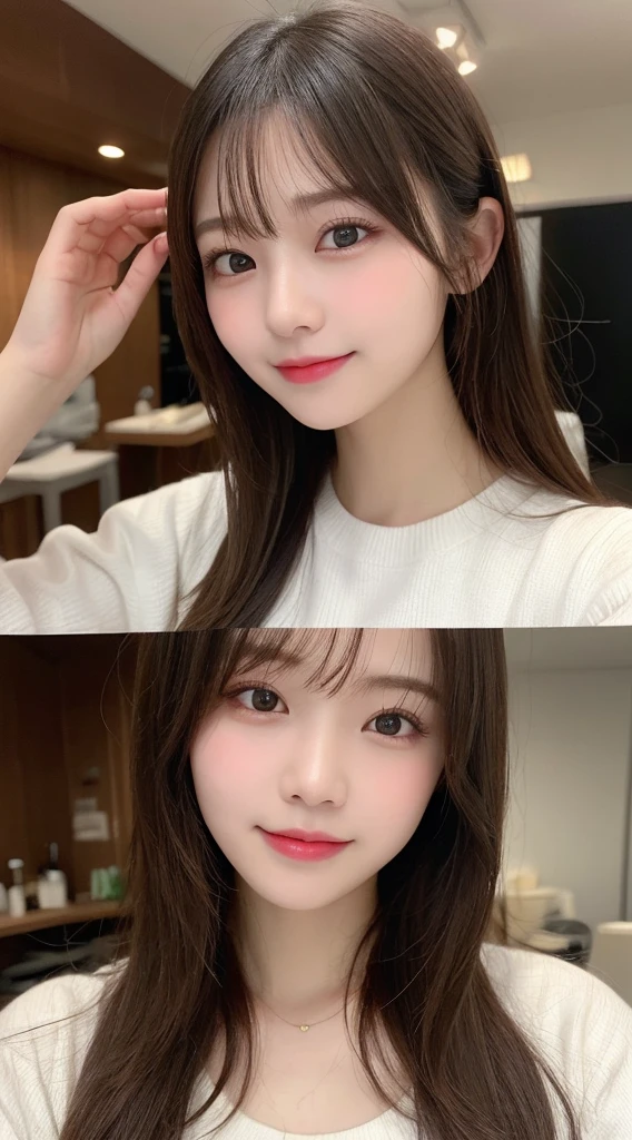Tabletop, Highest quality, shape, Very detailed, finely, High resolution, 8k wallpaper, 完璧なダイナミックな構shape, Beautiful and detailed,ランダムなcute髪,,Natural color lip, Bold sexy pose,smile、20-year-old girl、cute、Looking into the camera,Always blur the background,Perfect and beautiful face,Slim face and figure,Big eyes、Putting on gal makeup,Small face,Shooting from below、smile,Blurred Background,Elegant feminine face、Cyberpunk Fashion、smile、Real Photo、Raw photo、Real human skin,finely描かれた肌:1,4、Normal anatomy、Beach