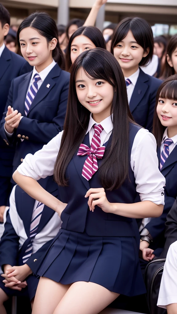 Center View、An Asian woman in a short skirt and bow tie is sitting on a train、Cute school girl、Japanese girls uniform、Wear Japan 、Japanese 、Surreal 、Dressed as a high school girl、Surreal 、Wear a uniform、Realistic school girl、Girl in uniform、Wear a uniform、 Pause、whole bodyエズビアン、Nice skin、Glowing Skin、Nice thighs、Shining thighs、Shining Regaleg , Japanese High School 、Nogizaka Idol、Korean Idol、Tai Gu emphasized、One person、crowd、Ultra mini skirt、whole body