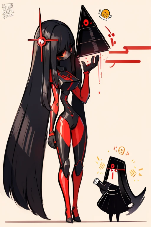 girl Primary school students Young Girl 小さいgirl Height: 130cm Standing picture Simple design The dress is a one-piece Long hair Long Black Hair Hair is black Red eyes Shoulder Bare