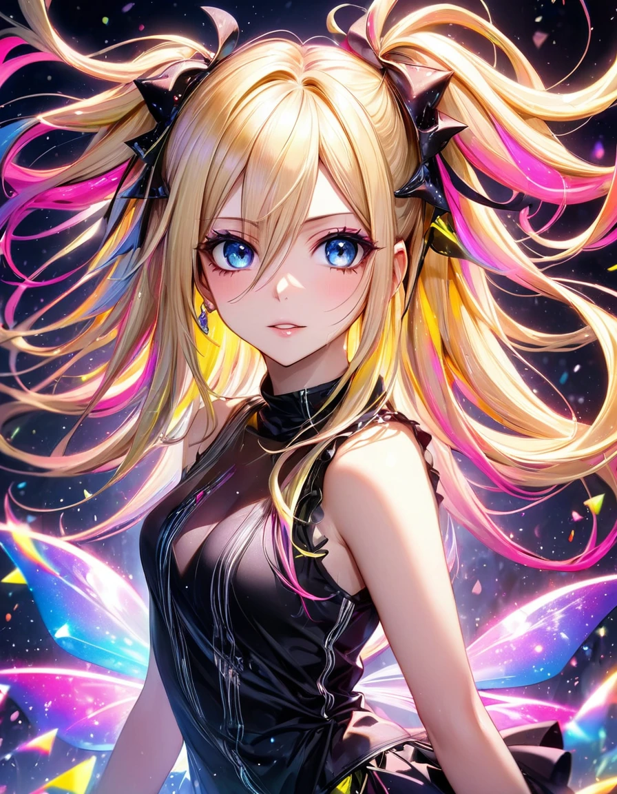 atmosphere Devil horror In a mesmerizing cascade of color and light, an enchanting anime girl sexy hot all black stars candroites viewers with her ethereal beauty blonde gold neon Avril Lavigne Her delicate features are framed by cascading locks of shimmering long Arco íris hair, her wide, expressive eyes big mel Neon radiating with emotion. A digital painting brings this stunning character to life, depicting her in intricate detail with a seamless blend of realism and fantasy. Every brushstroke and pixel showcases the artist's skill and dedication, making this image a