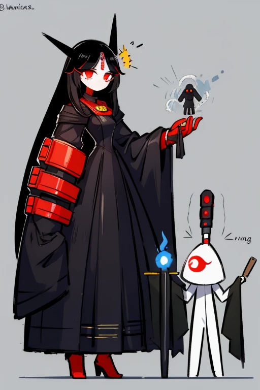 girl　Primary school students　Young Girl　小さいgirl　Height: 130cm　Standing picture Simple design　The dress is a one-piece　Long hair　Long Black Hair　Hair is black　Red eyes　Shoulder Bare
