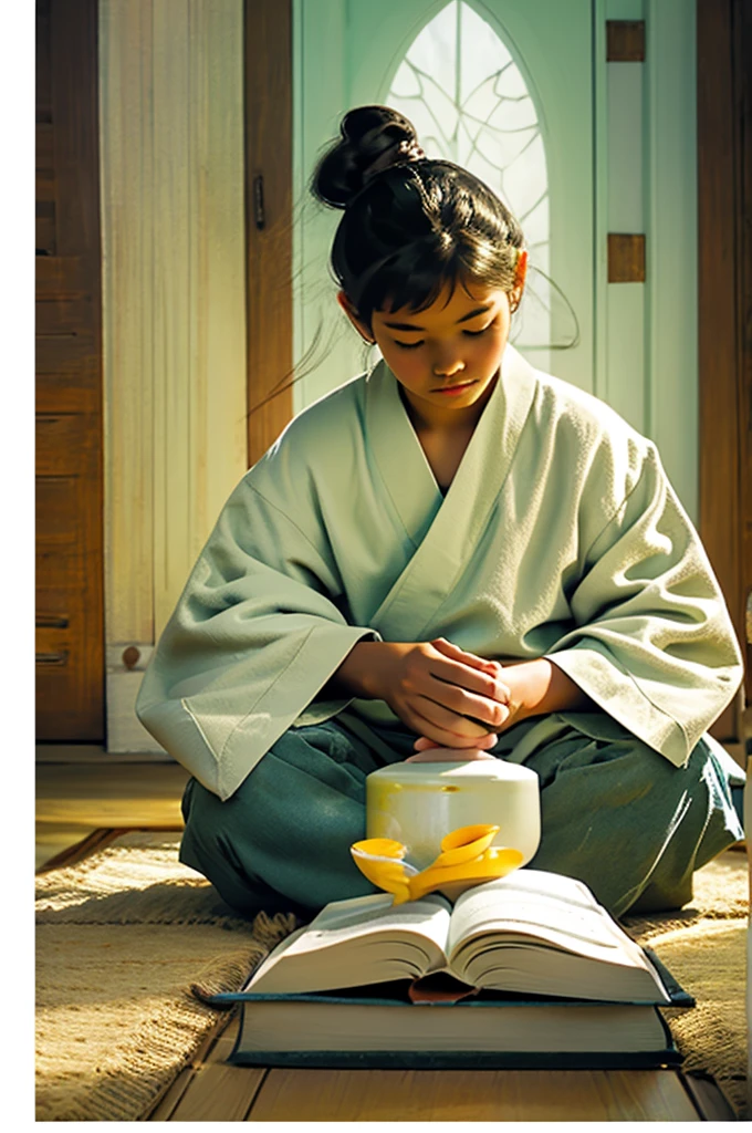 Create a cover for a book about home, which helps characters find inner peace