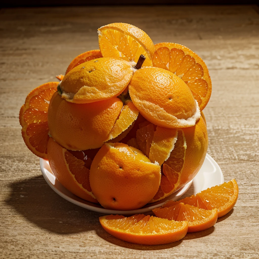 Place one frozen mandarin orange in the middle