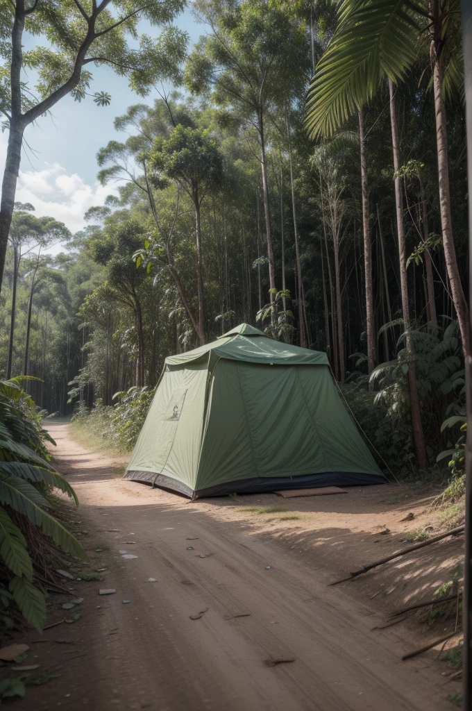 create a brand logo image that resembles the camps in the forests of northern Brazil in Amapá. Titulo "Who Male?". In the language Portuguese Brazil