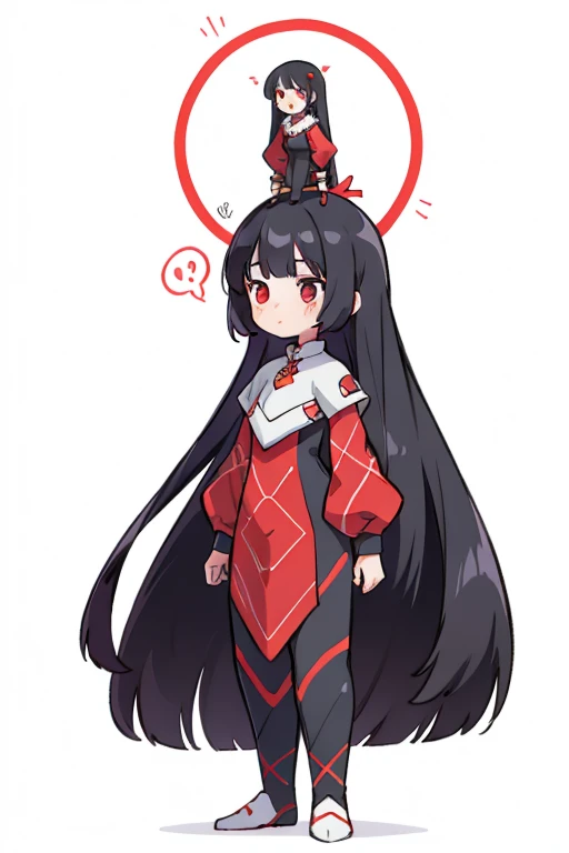 girl　Primary school students　Young Girl　小さいgirl　Height: 130cm　Standing picture Simple design　The dress is a one-piece　Long hair　Long Black Hair　Hair is black　Red eyes　Shoulder Bare