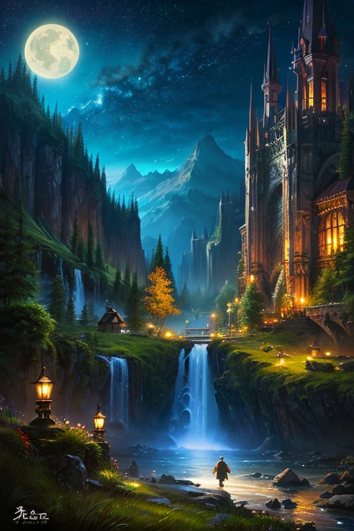 Highest quality、Landscape painting、Night view、Fantasy