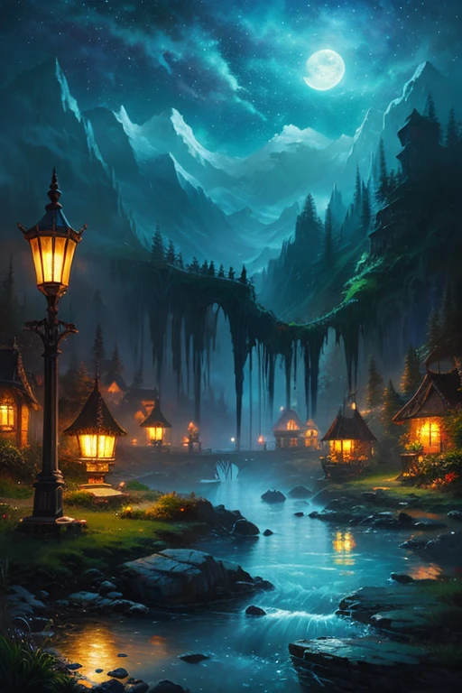 Highest quality、Landscape painting、Night view、Fantasy