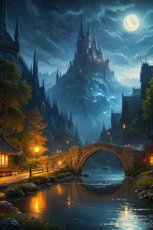 Highest quality、Landscape painting、Night view、Fantasy