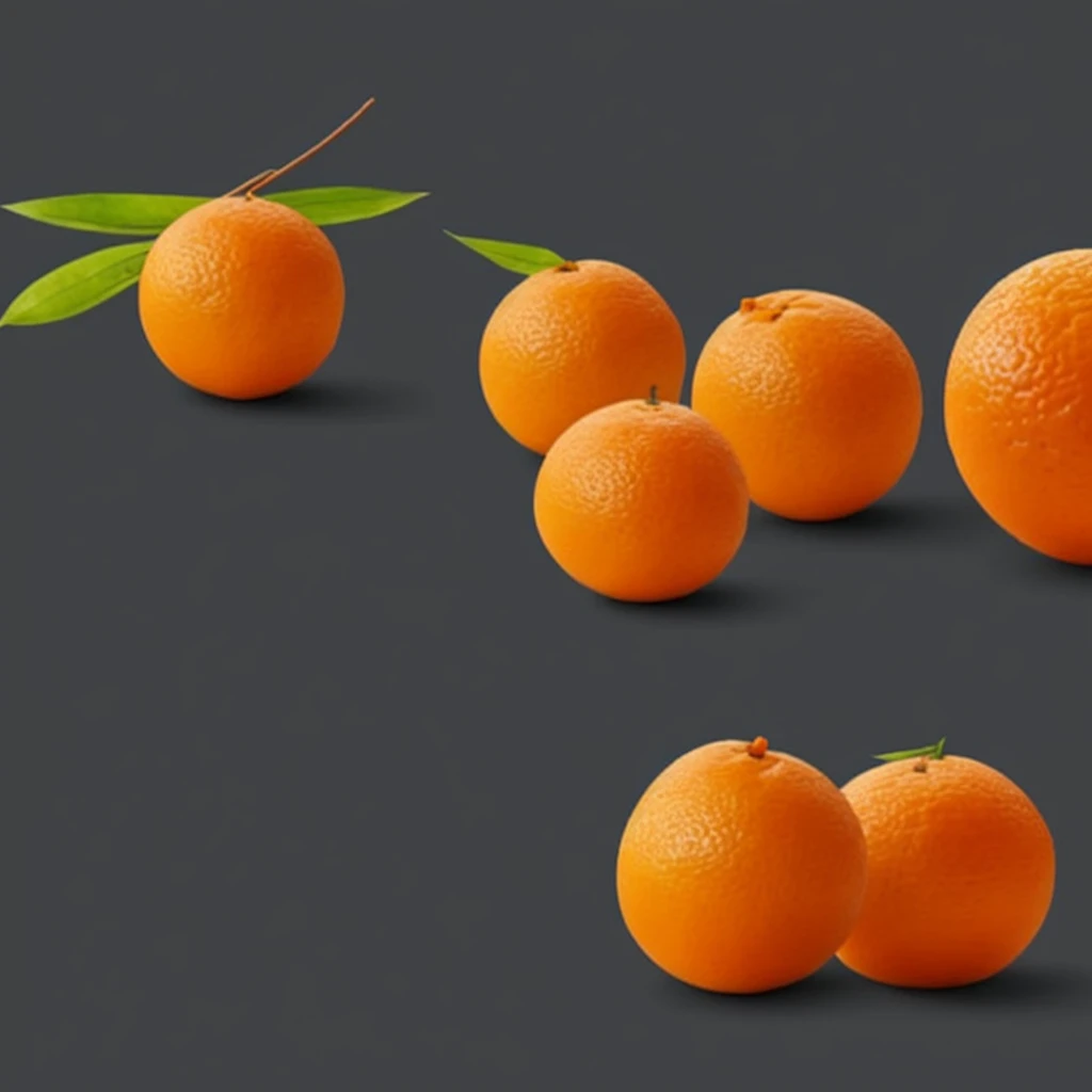 There is an illustration of a frozen mandarin orange in the center of the screen.