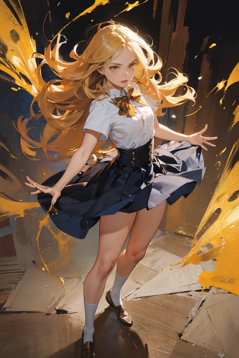 beautiful girl ,epic realistic,Japanese Girls,Meinoichi,Large Breasts ,Lovely,No background (masterpiece, top-quality, Official art:1.2)Look at viewericro bikini, tiger and girl, Tiger painting}A flash of light runs, Colorful water levitation(2d:1.5), official art, unity 8k wallpaper, ultra detailed, beautiful and aesthetic, masterpiece, best quality, chinese style, (zentangle, mandala, tangle, entangle), ecstasy of flower, 1girl, extremely detailed, dynamic angle, cowboyshot, the most beautiful form of chaos, elegant, a brutalist designed, vivid colours, romanticism, by james jean, roby dwi antono, ross tran, francis bacon, michal mraz, adrian ghenie, petra cortright, gerhard richter, takato yamamoto, ashley wood, atmospheric ((best quality,4k,highres,masterpiece:1.2)),((character concept art)), 1 female, age female, Gyaru high school girl, ((dyed brown or blonde long hair)), hair styled with lots of accessories, (tan skin colour), ultra finely detailed eyes (decorative contact lenses), fashionable, outgoing, socially active, slim body build, ((intricate detail)), super finely detailed hands, ultra finely detailed fingers(((ten fingers))), wwearing white short sleeves school shirt with bowtie, gray school skirt, knee-length school socks, and black school loafers, heavy makeup, (standing casually), (full body showcase), (show full body), (no logos on background), (no logo), ((plain background)), ((plain background)), (((empty background)))