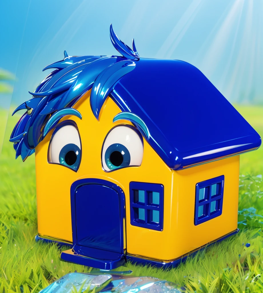 3d render, glossy texture, smooth 3d model, multiple light sources, rim light, sharp post effects render, (glossy plastic texture with multiple big light probe refractions), perfect cgi, smooth silhouette, high intensity refraction, (super glossy material), most beautiful vfx , blue background, plastic refractions, realistic, 4k, high resolution, rim light, photo shoot, commercial photo, profile shot, 4k, rim light, high resolution, 4k, glossy texture, smooth 3d model, multiple light sources, rim light, sharp post effects render, (glossy metallic texture with multiple big light probe refractions), perfect cgi, cgi art created only with gradients, smooth silhouette, high intensity refraction, (super glossy chrome material), most beautiful vfx, blue background, chrome metal refractions, multiple light sources, rim light, sharp post effects render, perfect cgi, digital art, detailed digital art, reflective, best quality, 4k, masterpiece:1.2, ultra-detailed, realistic, vivid colors, dark and moody lighting, The image of the highest quality, ensuring every detail is showcased perfectly. It in 4k resolution, allowing viewers to immerse themselves in the richness of the colors and intricate details. The realistic rendering. under the spotlight, reflecting, high-resolution image, realistic rendering, dark background, and rim light photorealistic The image features three characters standing in front of three houses. The characters are a red-haired mermaid, a purple cat, and an orange dog. They are each holding a yellow maraca