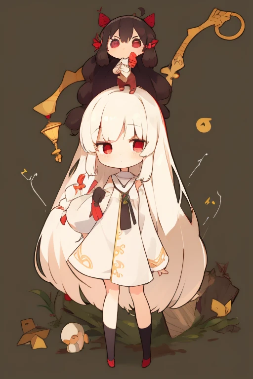 girl Young Girl 小さいgirl Height: 130cm Standing picture Simple design The dress is a one-piece Long hair Long Black Hair Hair is black Red eyes Shoulder Bare