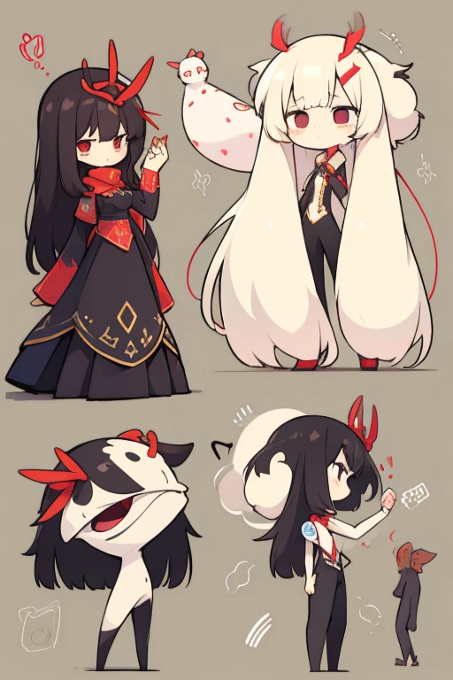 girl Primary school students Young Girl 小さいgirl Height: 130cm Standing picture Simple design The dress is a one-piece Long hair Long Black Hair Hair is black Red eyes Shoulder Bare