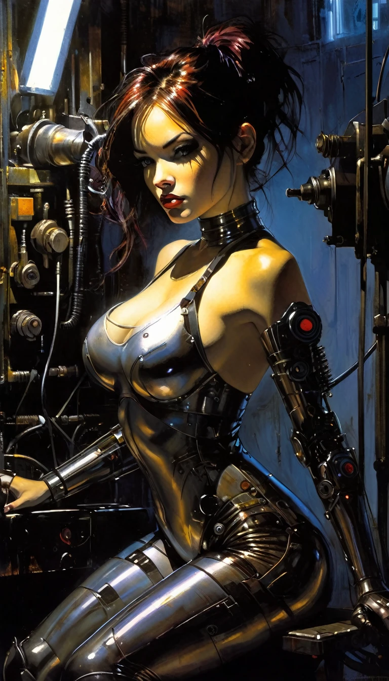 Tereshkov's robot, (isabelmoner-smf, dora, from the back: 0.7), (plot from the world of Atomic heart, USSR: 1.2), Soviet satirical poster, proletarian, arafed robogirl 
pin up, Gil Elvgren style, Artgerm and Gil Elvgren, colorful pin-up art, gill elvgren,
 (realist in the style of David Barnett · Newton Hellmuth · Yuri Arkurs ) pin-up, pin-up,
 Vintage pin-up, 50 mm