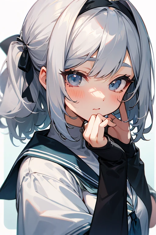 Gray Hair、cute、beauty、high school girl、