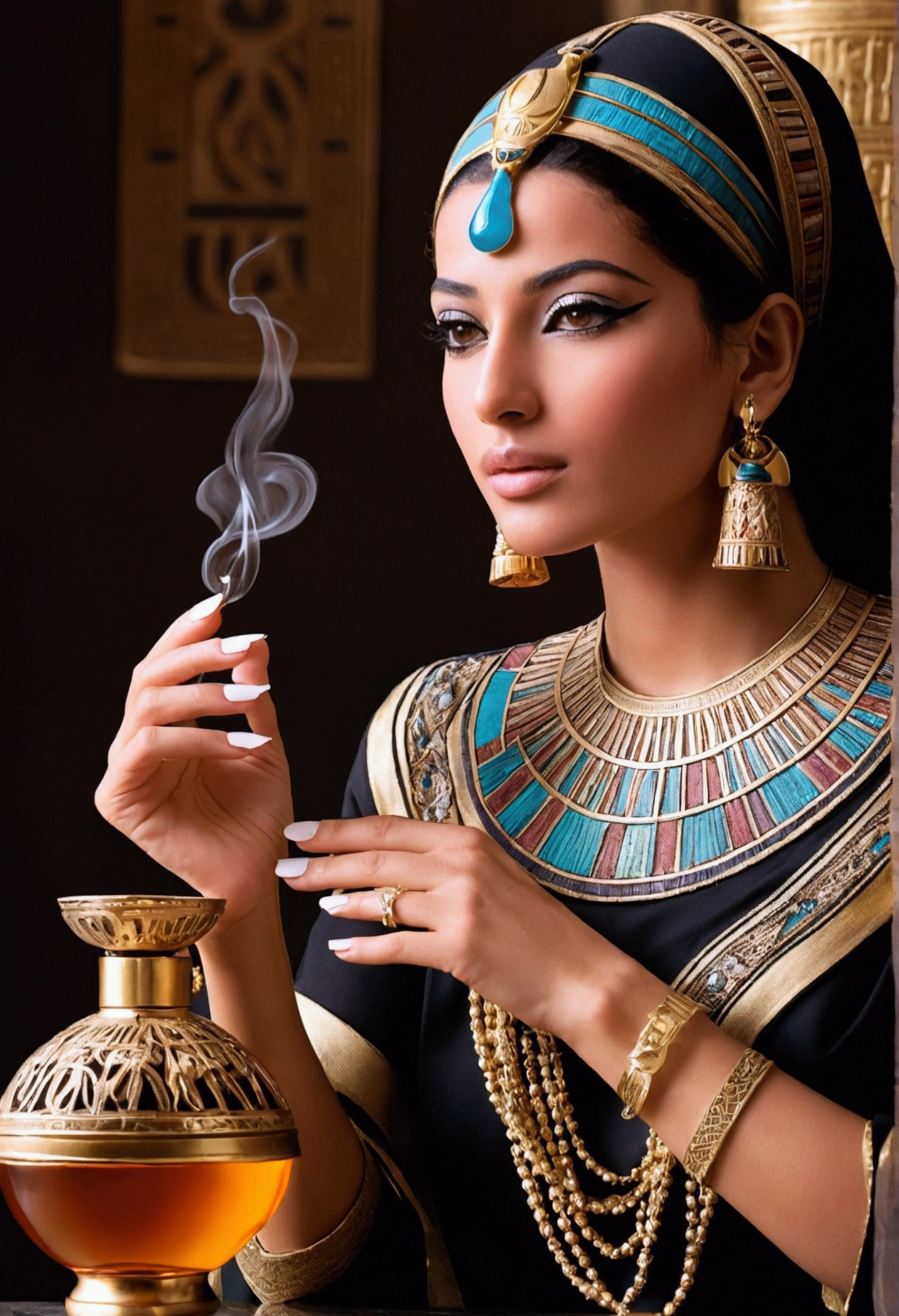 Egyptian women using perfume 