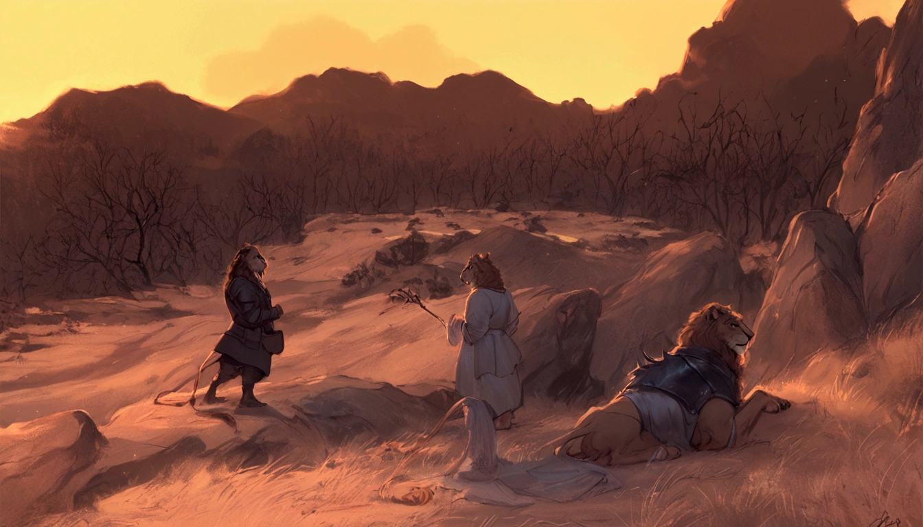 score_9, score_8_up, score_7_up, score_6_up, dark and scary lions’ liar, sinister atmosphere, landscape, lions