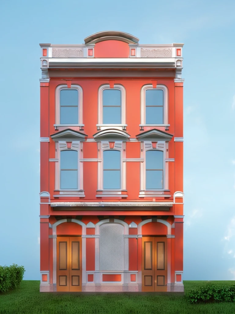 High quality images, keeping the model house's current state, adding trees and gardens