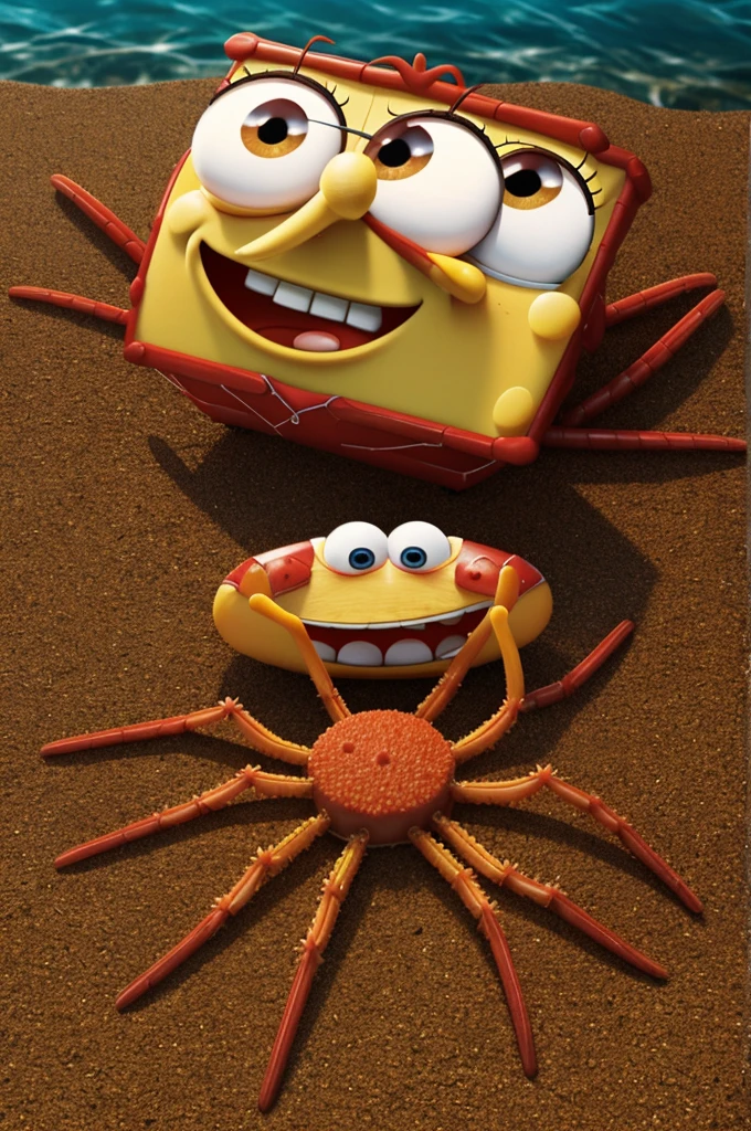 Square 1080p image of brown mr crabs from spongebob