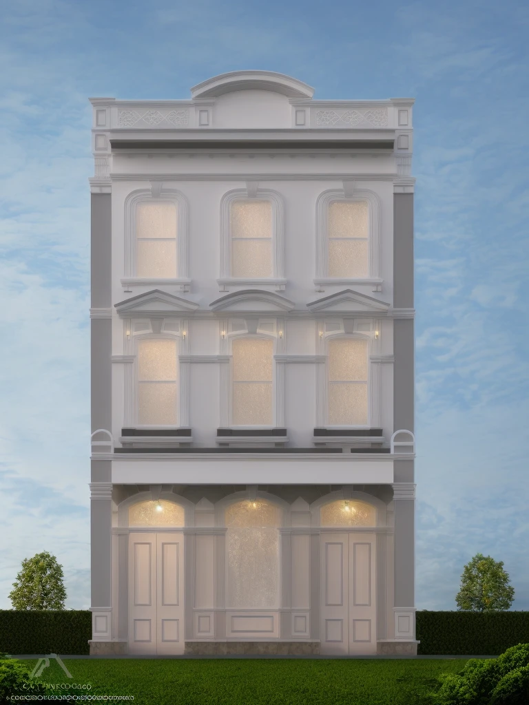 High quality images, keeping the model house's current state, adding trees and gardens