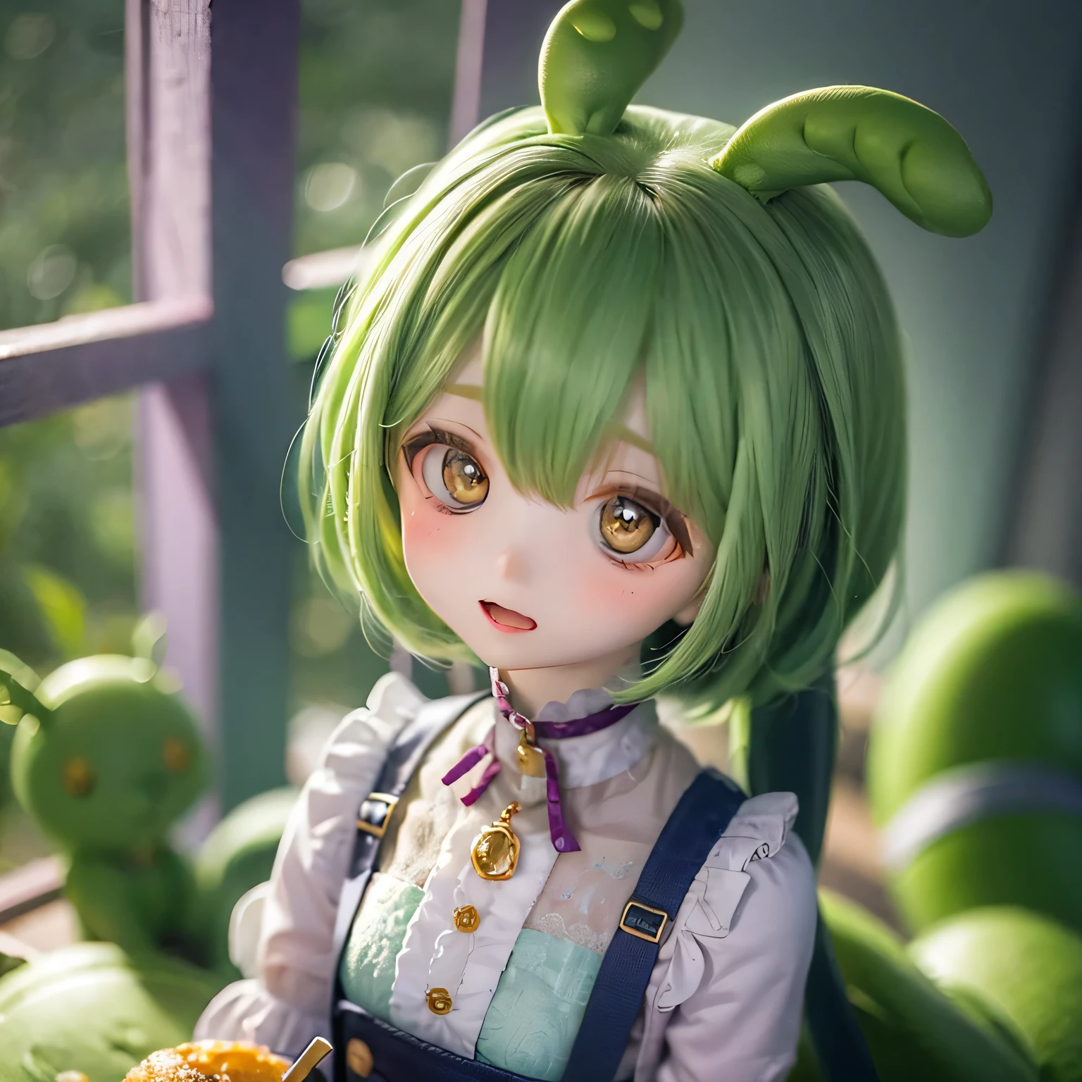 Cheeky Green Haired Zundamon(((((In the form of a child)))))Eat sweets