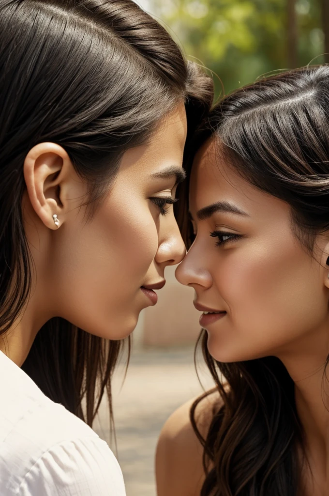 Woman speaking a secret to another woman in her ear
