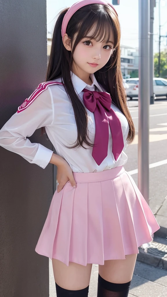 Cute Girls、high school girl、Idol、uniform、Pink mini skirt、See-through