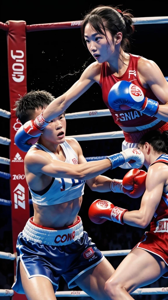 Boxing matches are taking place at the Olympics。