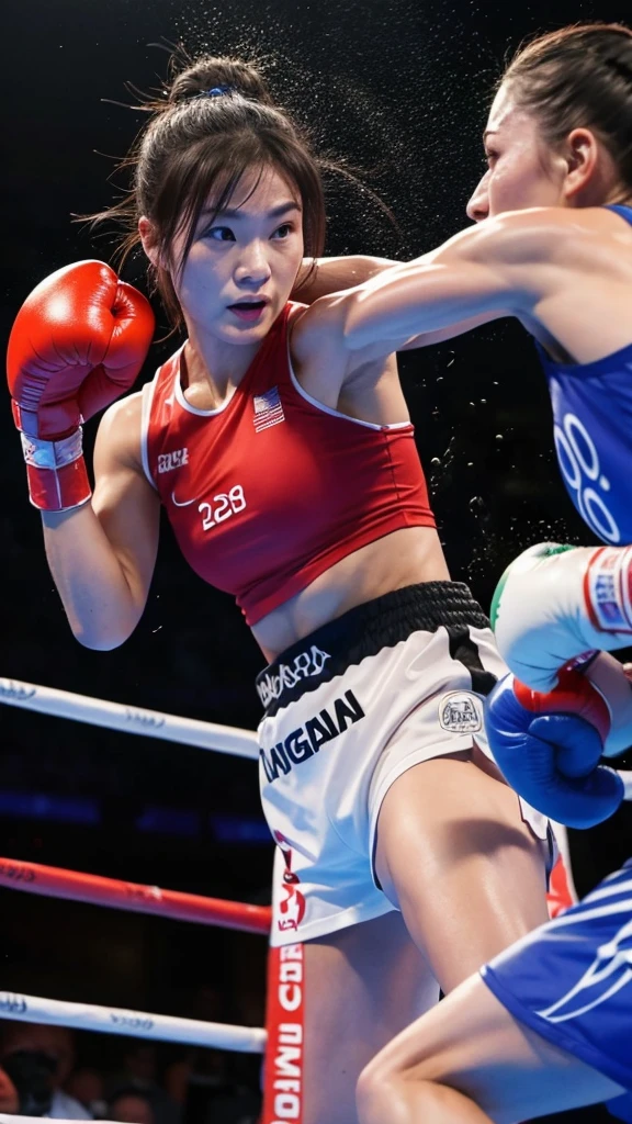 Boxing matches are taking place at the Olympics。