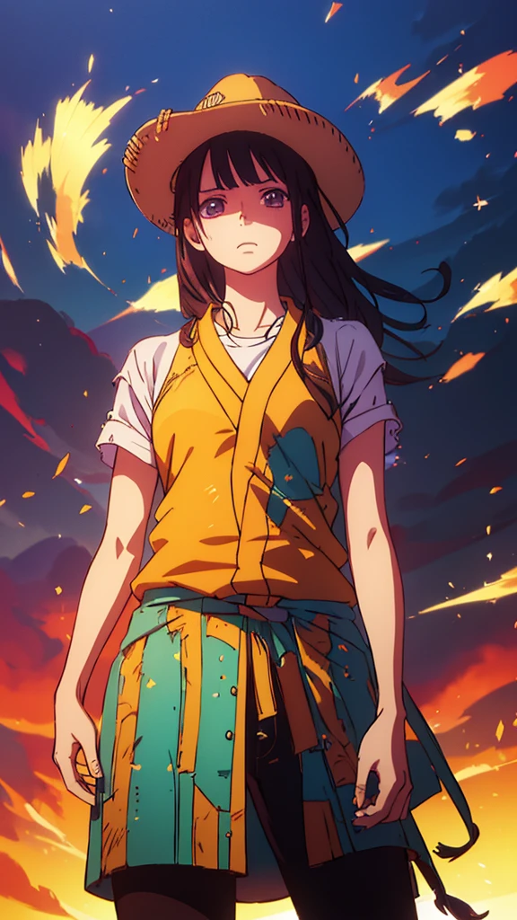 1 girl, standing alone, chizuru, maisKatsumiEstilo, high resolution, HDR, (((best qualityer, work of art))), ultra detailed illustration, [extreme detailed face], (cowboy shot)