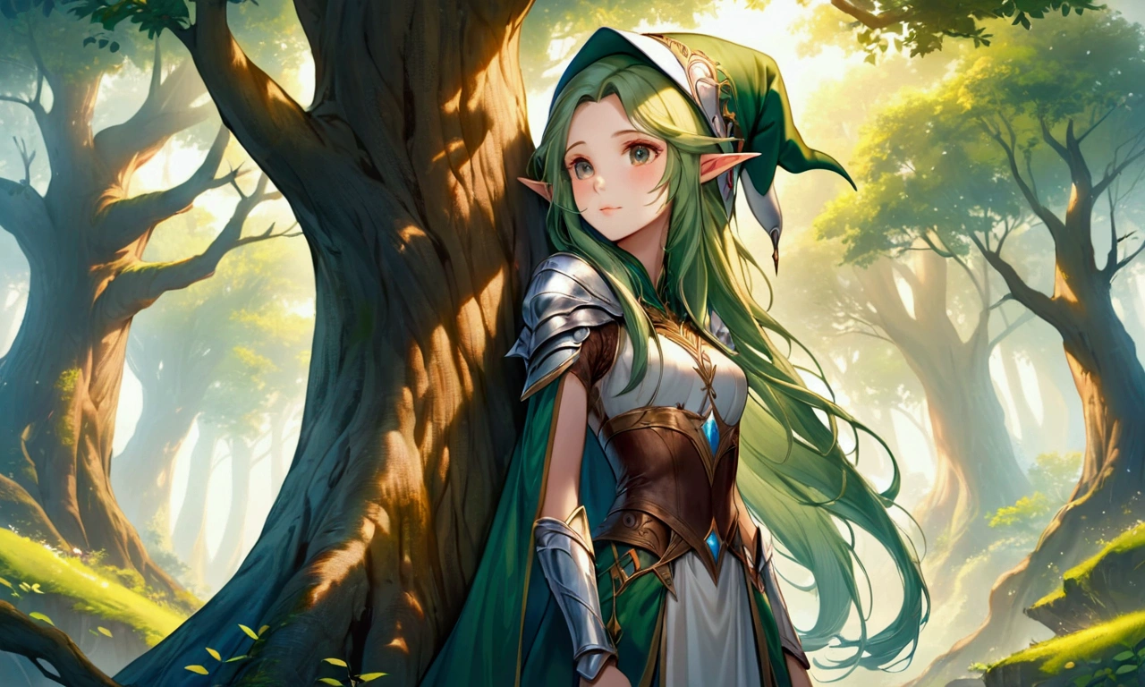 Beautiful elf with eyes closed, anime girl with long hair and elf hat leaning against a tree, beautiful wood elf, fantasy art style, epic fantasy art style hd, 2. 5 d cgi anime fantasy artwork, elf girl, portrait of very beautiful elf, fantasy style art, beautiful fantasy art, hd fantasy art, alluring elf princess knight, beautiful fantasy art portrait, high quality fantasy art, Anime girl with long hair and elf hat leaning against a tree, beautiful wood elf, Fantasy art style, epic Fantasy art style hd, 2. 5d cgi anime fantasy artwork, Elf Girl, very beautiful elf portrait, Fantasy Art, Beautiful fantasy art, HD fantasy art, Enchanting Elven Princess Knight, Beautiful fantasy art portrait, High quality fantasy art