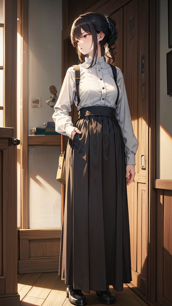 1 girl, standing alone, chizuru, maisKatsumiEstilo, high resolution, HDR, (((best qualityer, work of art))), ultra detailed illustration, [extreme detailed face], (cowboy shot)