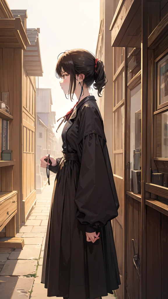 1 girl, standing alone, chizuru, maisKatsumiEstilo, high resolution, HDR, (((best qualityer, work of art))), ultra detailed illustration, [extreme detailed face], (cowboy shot)