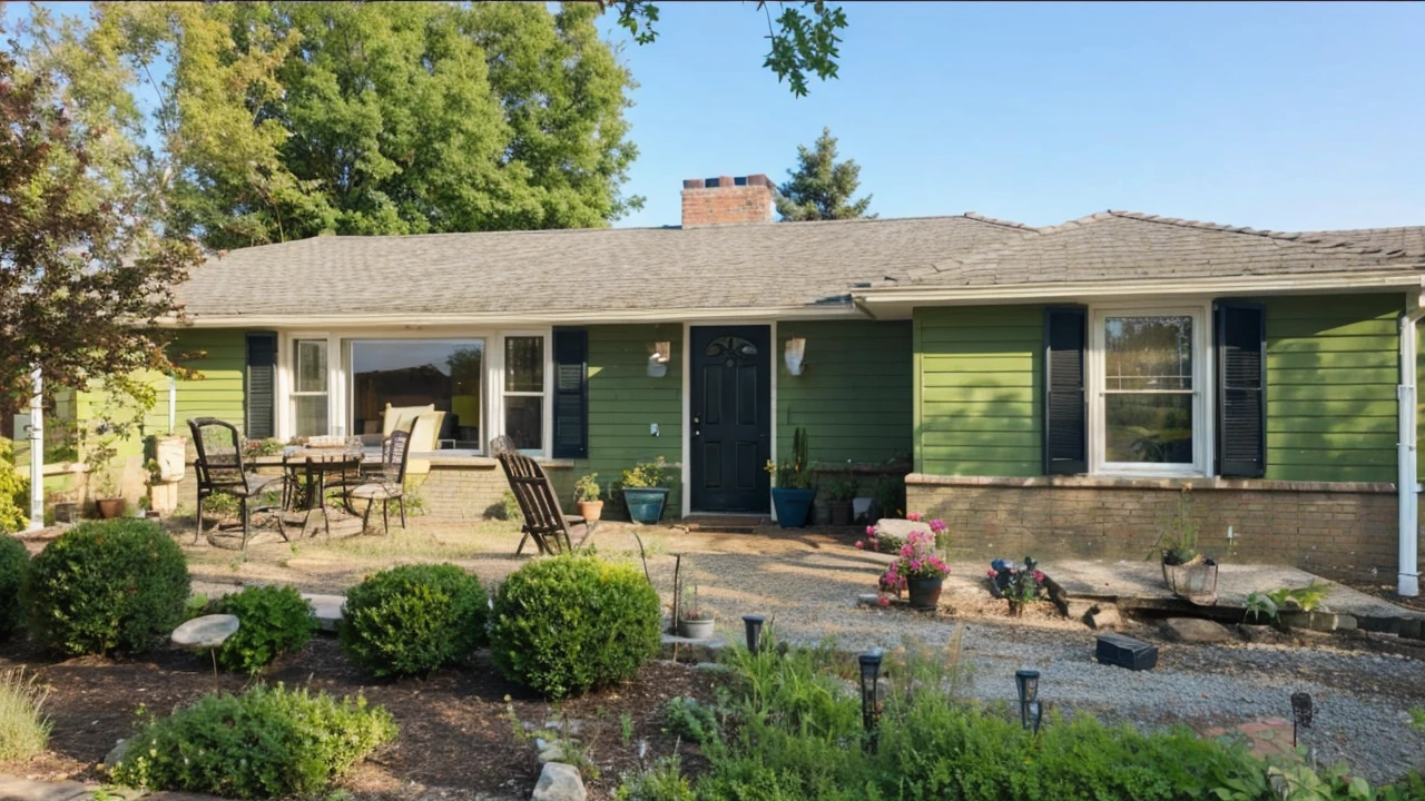 Change the color of the brick section of the house to a very light yellow