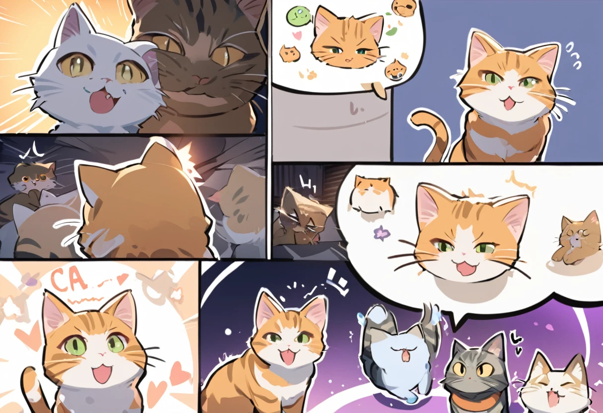 a picture of a cat emotional expression with a speech bubble above it,animation, Anime Cat, high quality, twitch emotional expression, emotional expression, cute! C4D Ninja