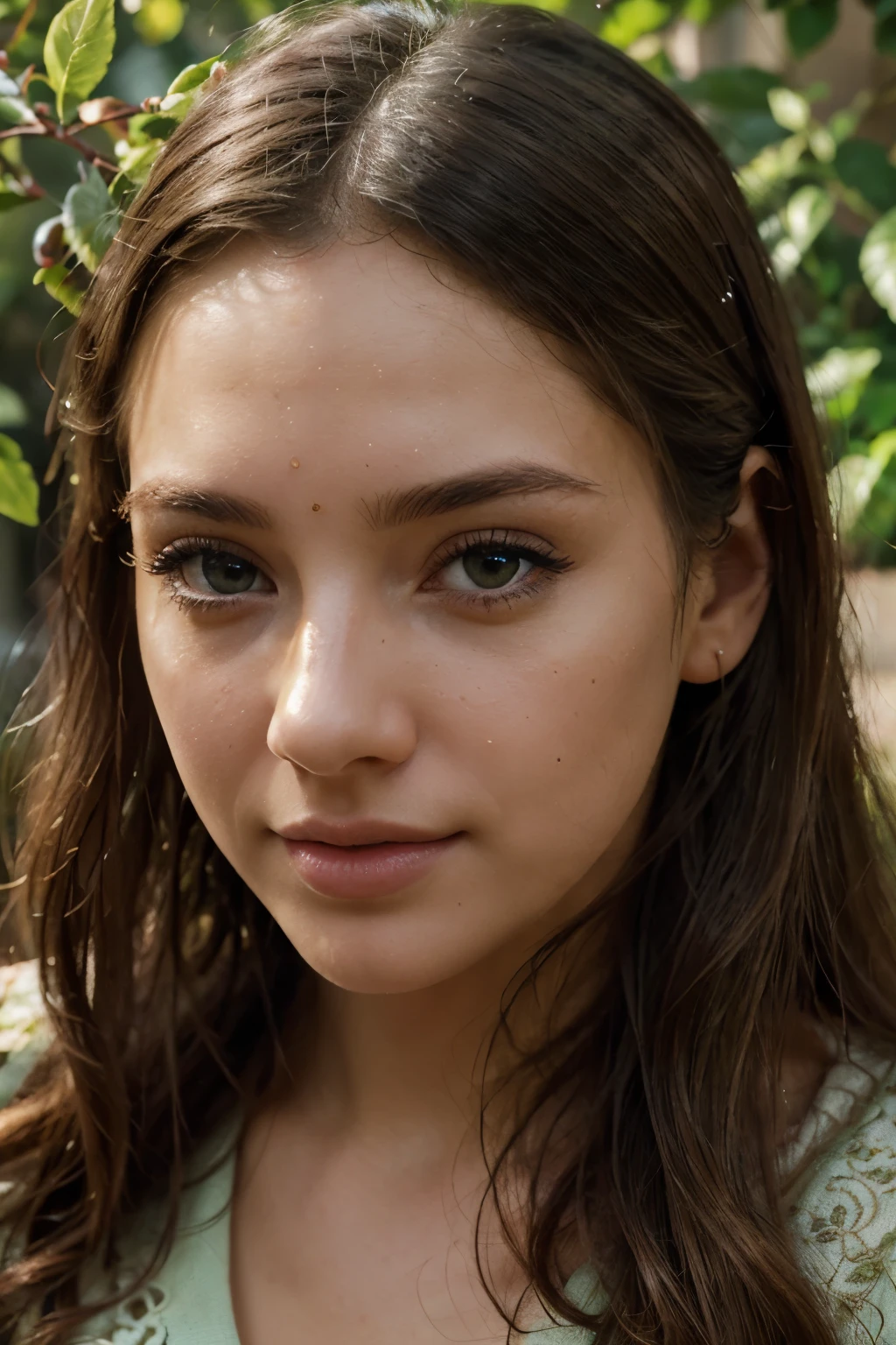 a urinating, photorealistic, beautiful detailed eyes, beautiful detailed lips, extremely detailed eyes and face, long eyelashes, adorable, cute, beautiful, innocent, natural, relaxed, playful, outdoor garden, lush green plants, sunlight, warm color tones, soft lighting, intricate details, highly detailed, cinematic composition, masterpiece