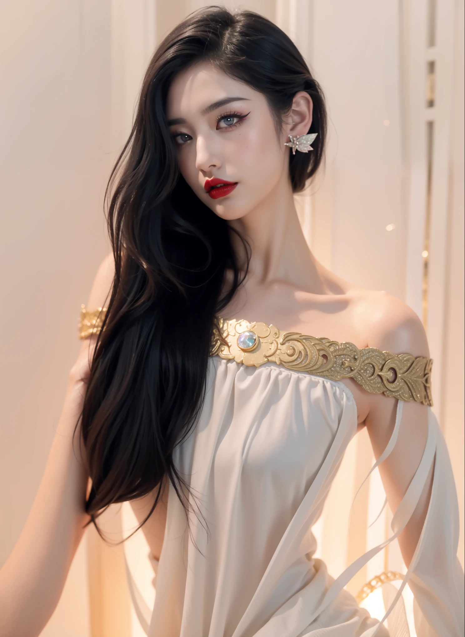 Detailed image quality，Witch Pandora，wing, Succubus Theme，堕落Angel，Excellent，scary，Secret Terror，Tentacles，With eyes，Uncanny Valley Effect，Beast Blood Moon，skeleton，vampire，Hellfire，Dark Queen，Angel，magician magic witch，16岁Angel，Eyes are blue(Pupils as deep as the starry sky)，Gorgeous tattoo designs all over the body，Surreal photos(8K picture quality，Rich in details)，Dark eyeshadow，Sexy thick lips(Red lipstick)，Tattoo designs on body，Dark Queen，Wear luxurious gold jewelry，Sparkling diamond gemstone，Arms straight
